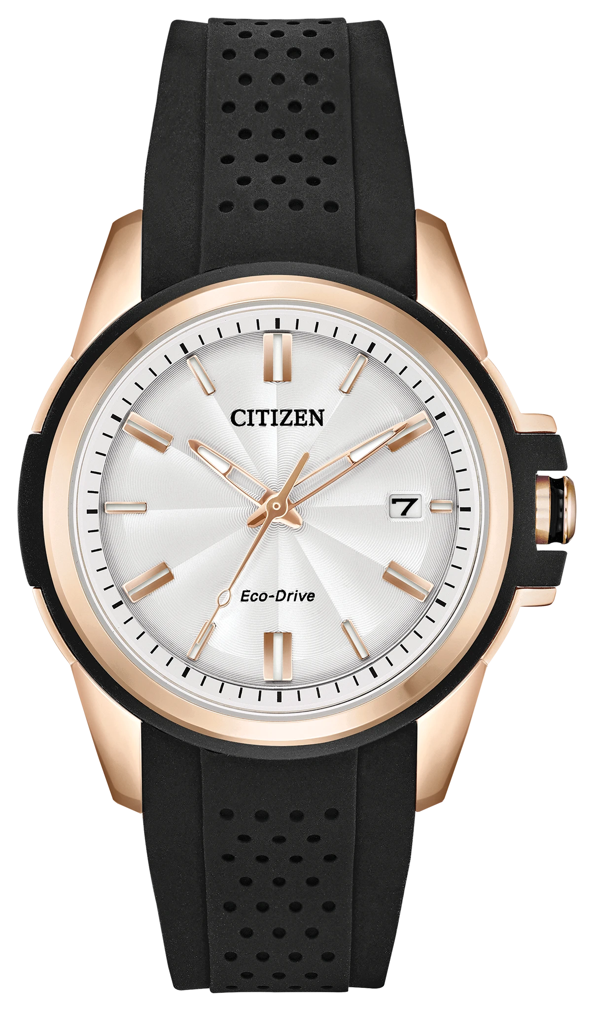 AR - Ladies Eco-Drive FE6133-09A Rose Silicon Strap Watch | CITIZEN